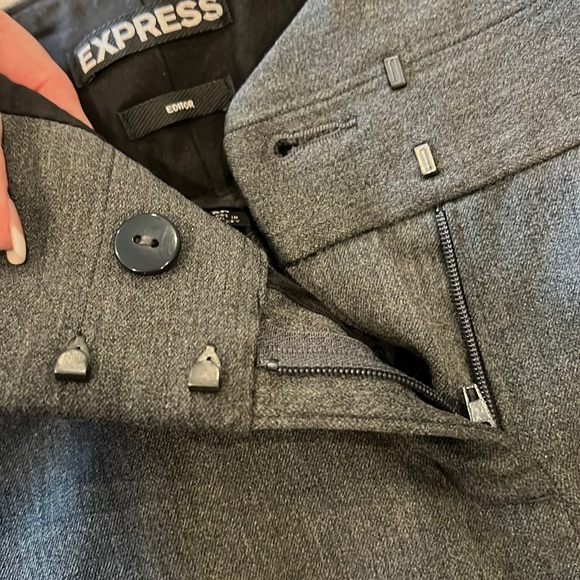 Express Editor Womens Career Pants Straight Leg Grey Size 2R, 32” insea… - Picture 5 of 8